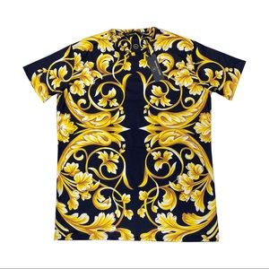 MENS GOLD MEDUSA BAROQUE ITALIAN DESIGN T-SHIRTS